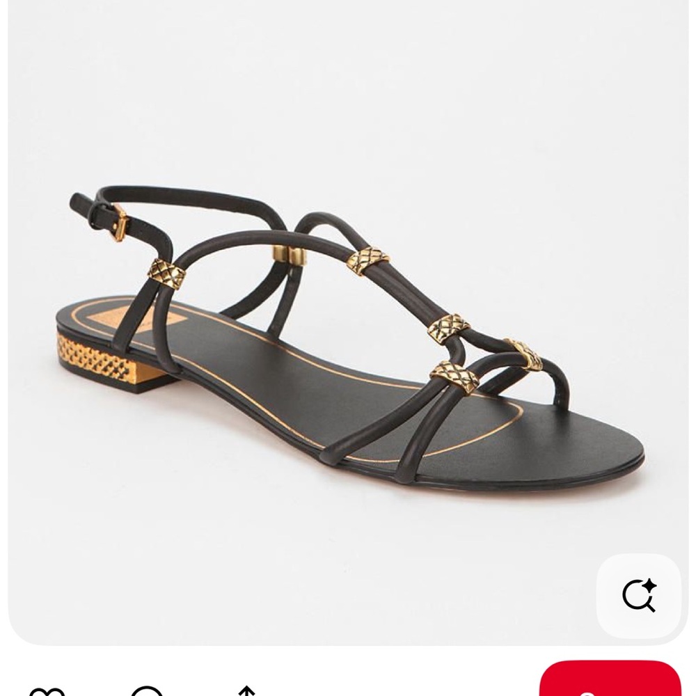 Dolce Vita Black and Gold Strappy Sandals